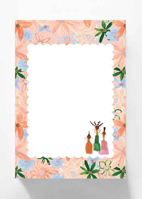 Three Ladies Floral Notes Notepad