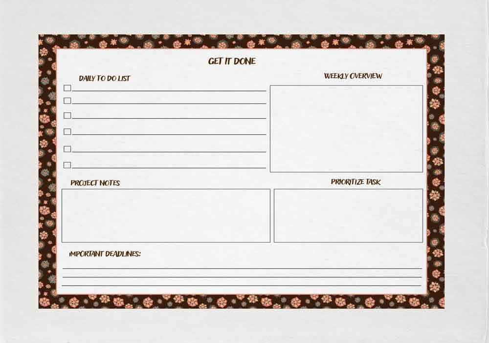 Weekly Planner Notepad 8.5x11