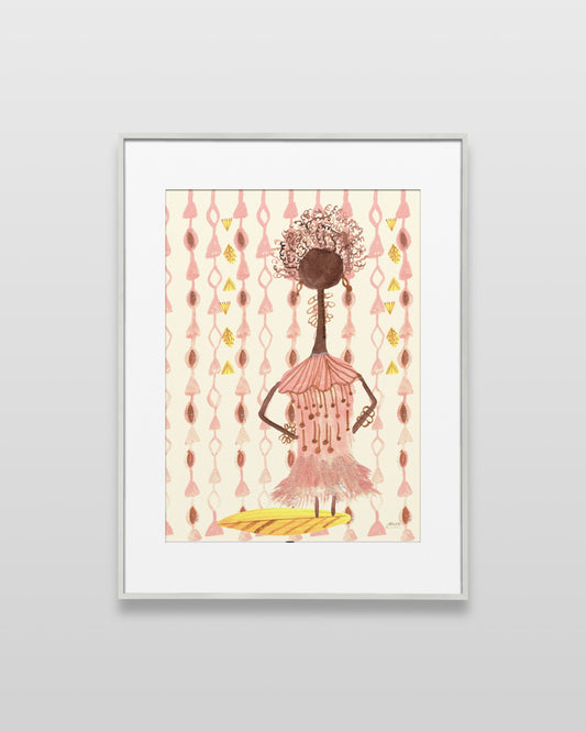 Black woman art pink
