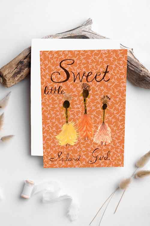 "Sun-Kissed Roots" Greeting Card – Caribbean-Inspired Empowerment for Girls