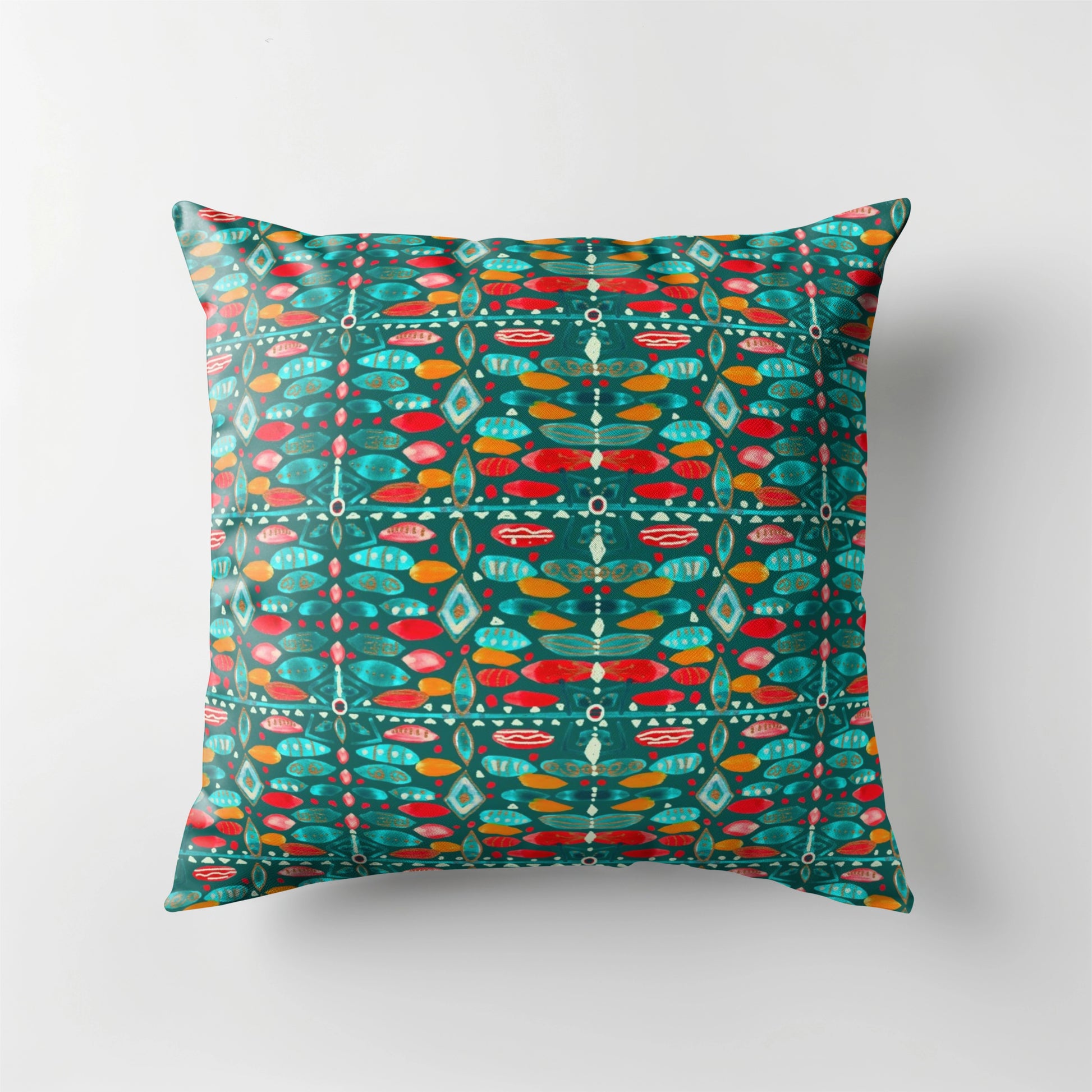 "Bold Mosaic Velvet Throw Pillow Cover 